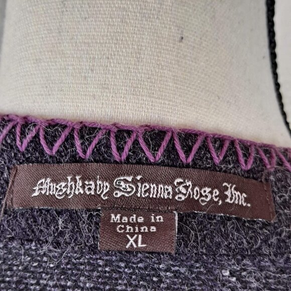 Mushka by Sienna Rose Size XL Dark Gray with Floral Print Fly Away Cardigan EUC - Picture 9 of 12